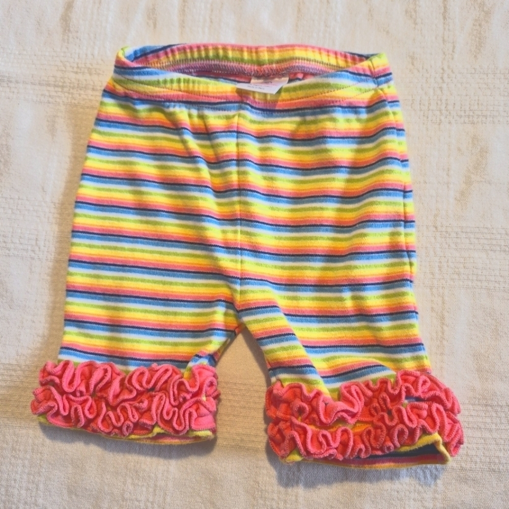 Hanna Andersson girls size 50 or 0-3 months ruffle bottom starfish striped pants